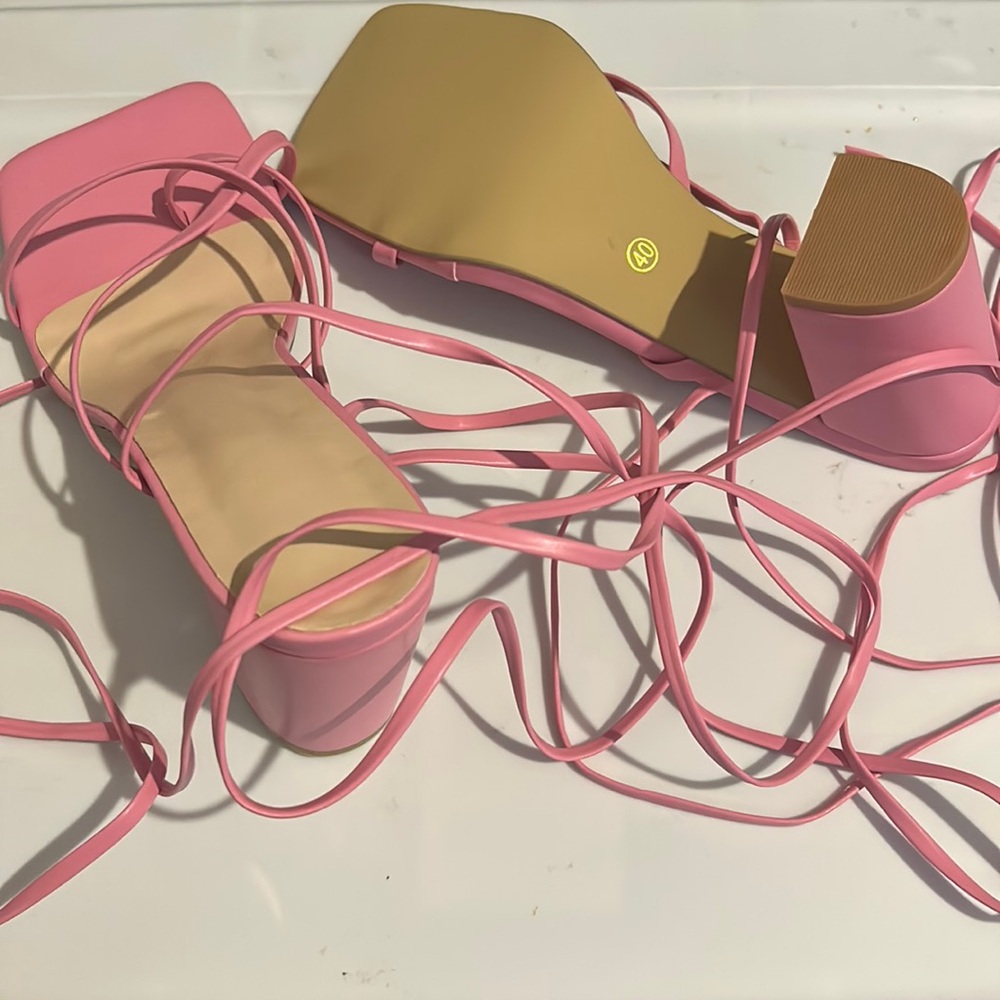 Pink Strappy Heels
